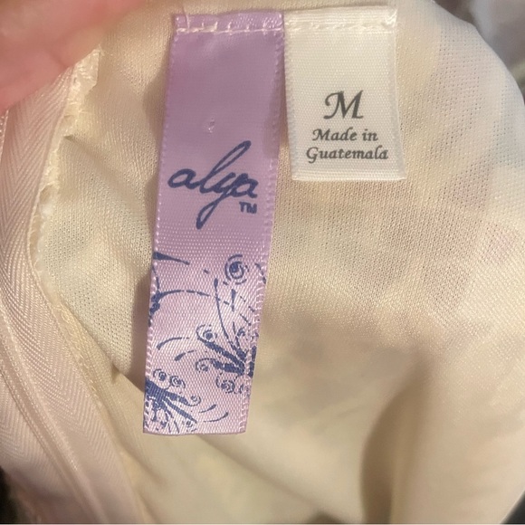 Alya (Medium) Retro Feminine Cream Lace Mini Dress with Black Floral Detail - Picture 5 of 11